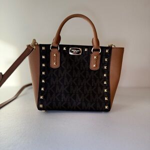 Michael Kors Black and Brown Studded Women's Bag